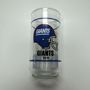 Vintage NFL Mobil 16 Oz Drinking Glass Football Tumbler New York‎ Giants